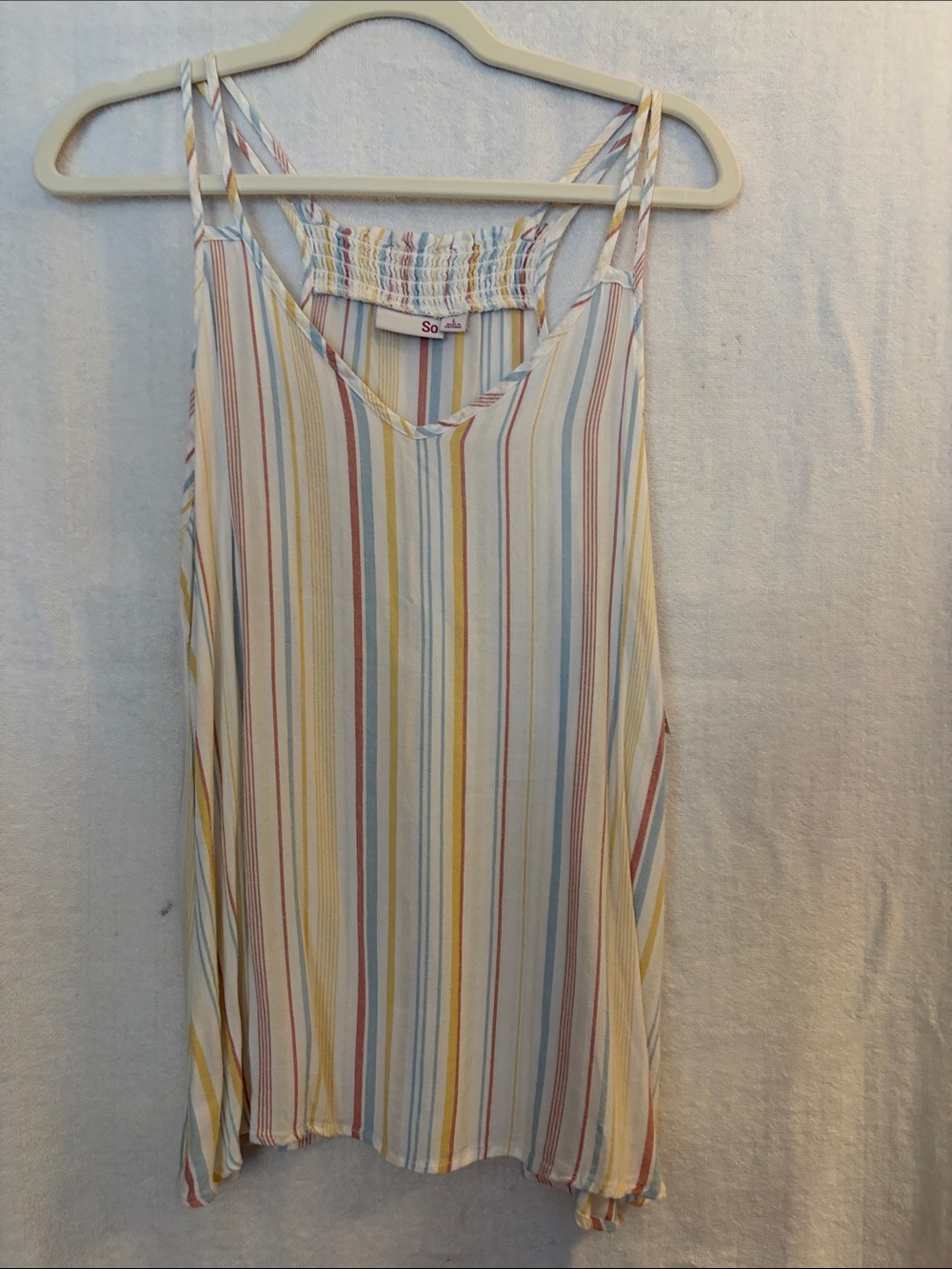 SO Pastel Striped Spaghetti Strap Tank